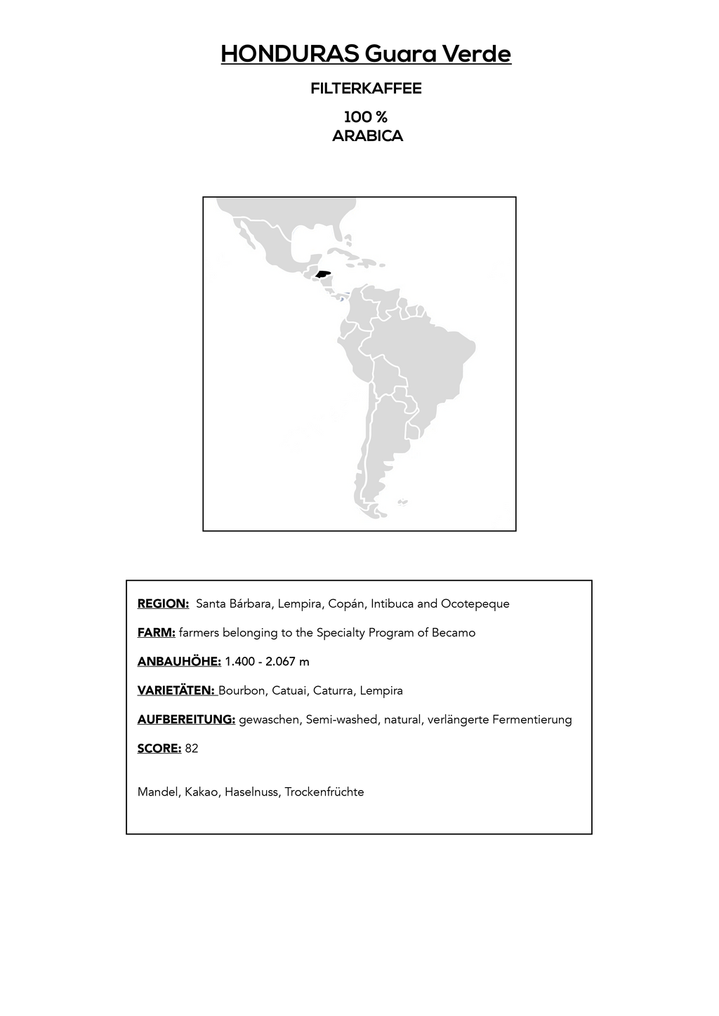 Filterkaffee Honduras